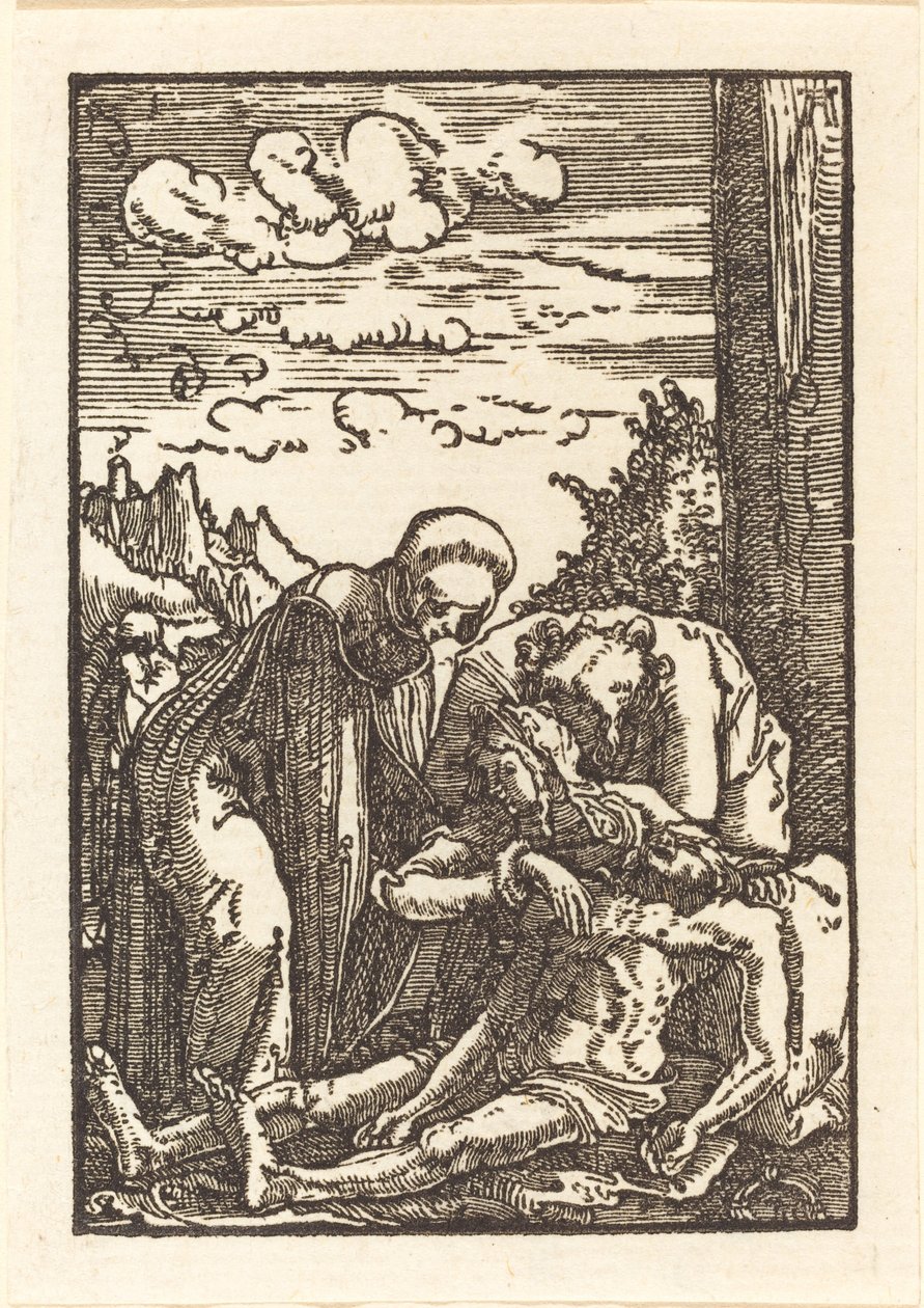 De klaagzang onder het kruis door Albrecht Altdorfer