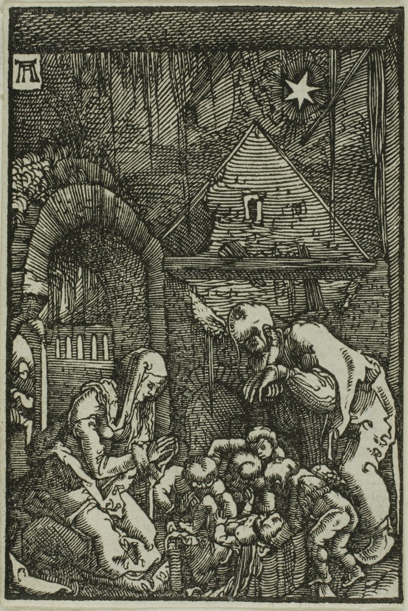 De Geboorte, uit De Val en Verlossing van de Mens door Albrecht Altdorfer