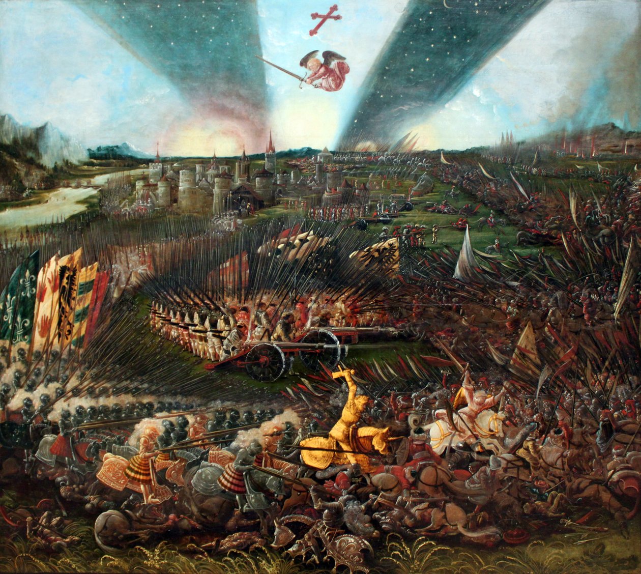 De overwinning van Karel de Grote op de Avaren bij Regensburg door Albrecht Altdorfer