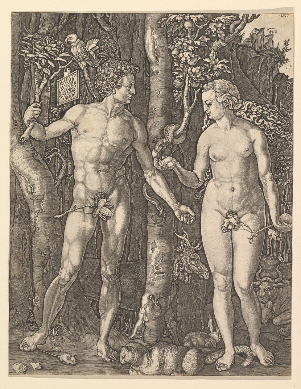 Adam en Eva, 1566 door Albrecht Dürer