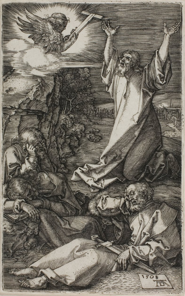 Agonie in de tuin, uit De gegraveerde passie door Albrecht Dürer