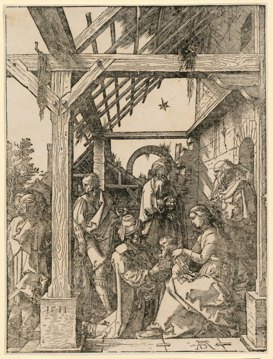 De aanbidding van de drie koningen door Albrecht Dürer