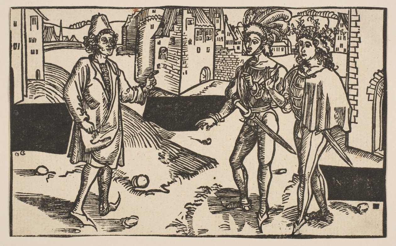 Andria, uit De Komedie van Terentius, 19e-eeuwse herdruk door Albrecht Dürer