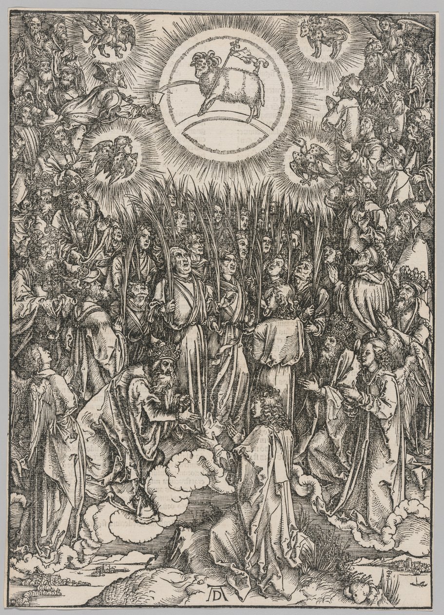 Apocalyps: De aanbidding van het lam—Het lied van de uitverkorenen door Albrecht Dürer