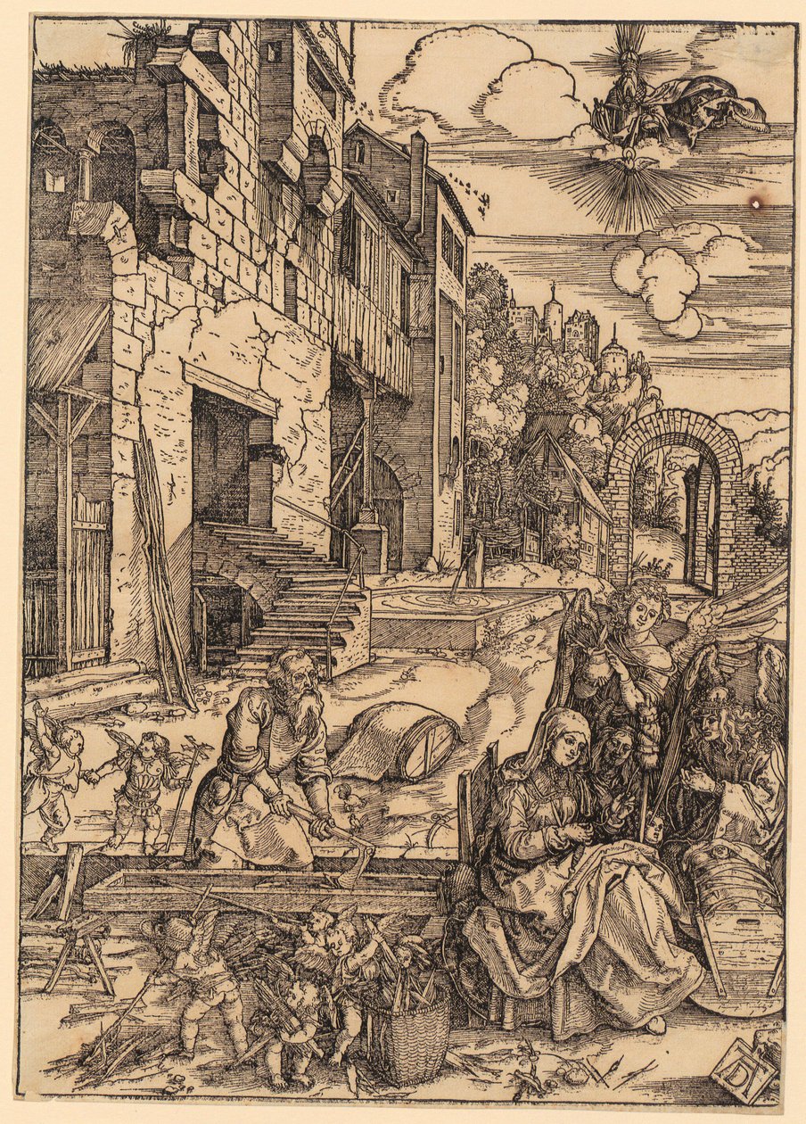 Verblijf in Egypte, blad 15 van de serie „Het leven van Maria” door Albrecht Dürer