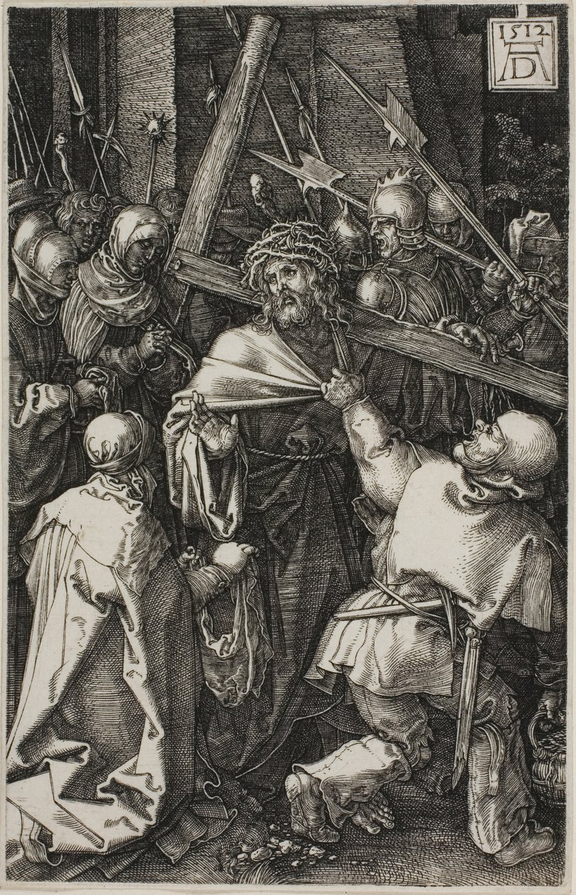 Het Dragen van het Kruis, uit De Gegraveerde Passie door Albrecht Dürer