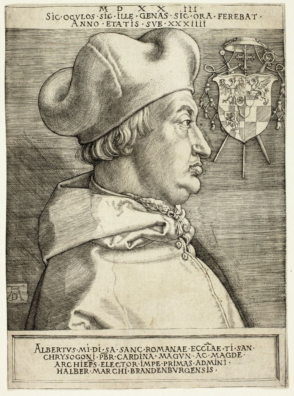Kardinaal Albrecht van Brandenburg (De Grote Kardinaal) door Albrecht Dürer