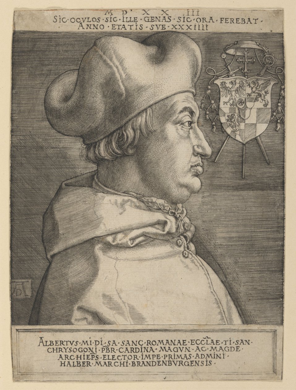 Kardinaal Albrecht van Brandenburg (grote afbeelding) door Albrecht Dürer