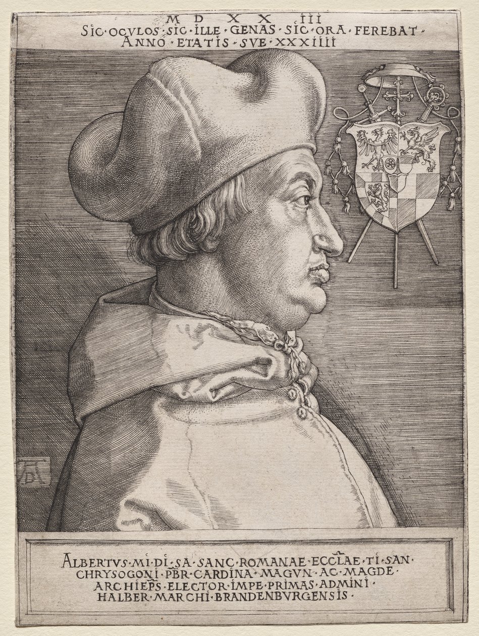 Kardinaal Albrecht van Brandenburg - de Grote Plaat door Albrecht Dürer