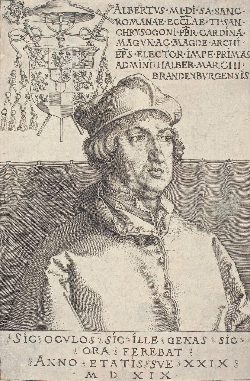 Kardinaal Albrecht van Brandenburg Kleine Kardinaal, 1519 door Albrecht Dürer
