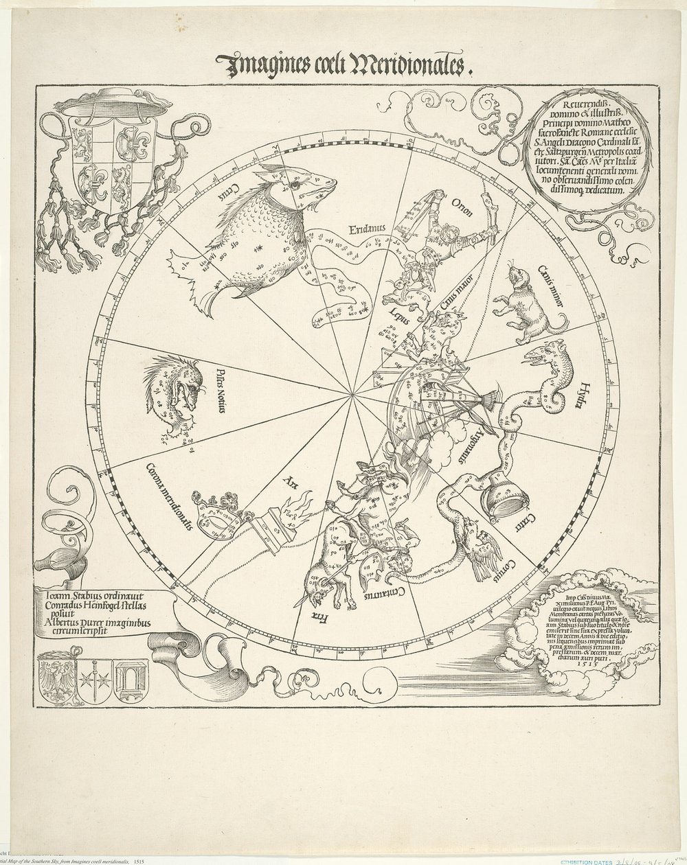 Hemelkaart van de Zuidelijke Hemel (Imagines coeli meridionalis) door Albrecht Dürer