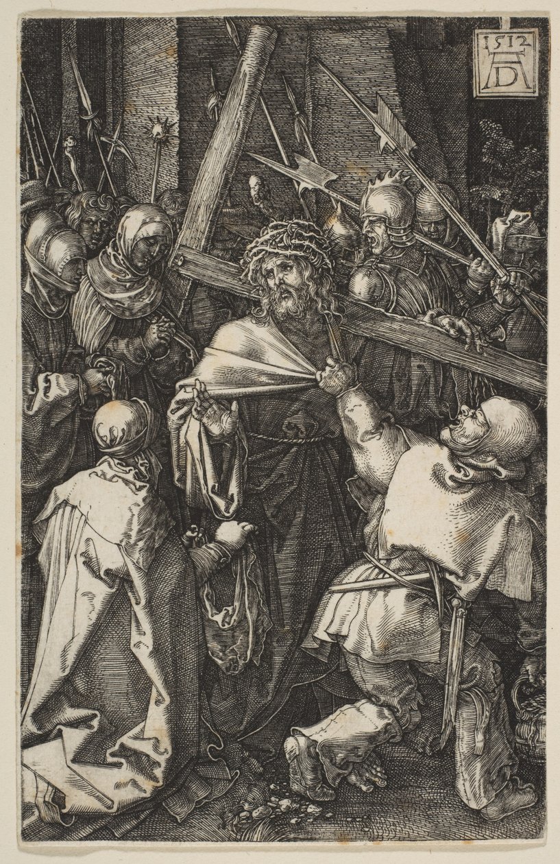 Christus draagt het kruis, uit „De Passie“ door Albrecht Dürer