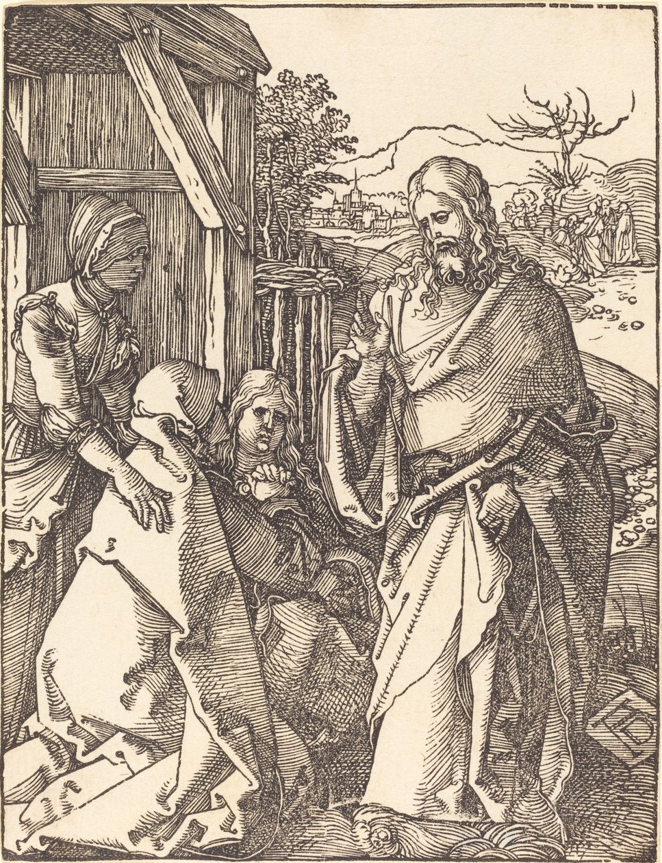 Christus neemt afscheid van zijn moeder door Albrecht Dürer