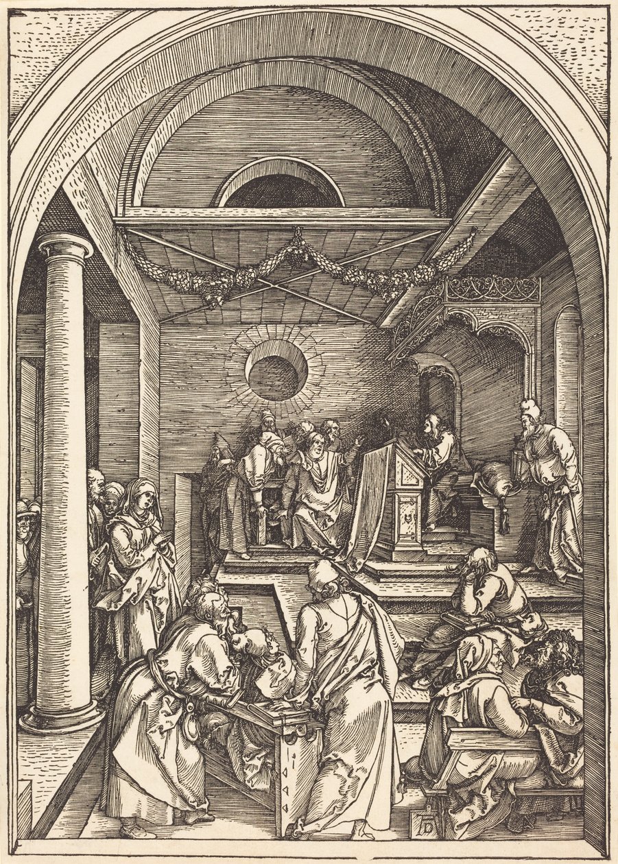 Christus onder de schriftgeleerden door Albrecht Dürer