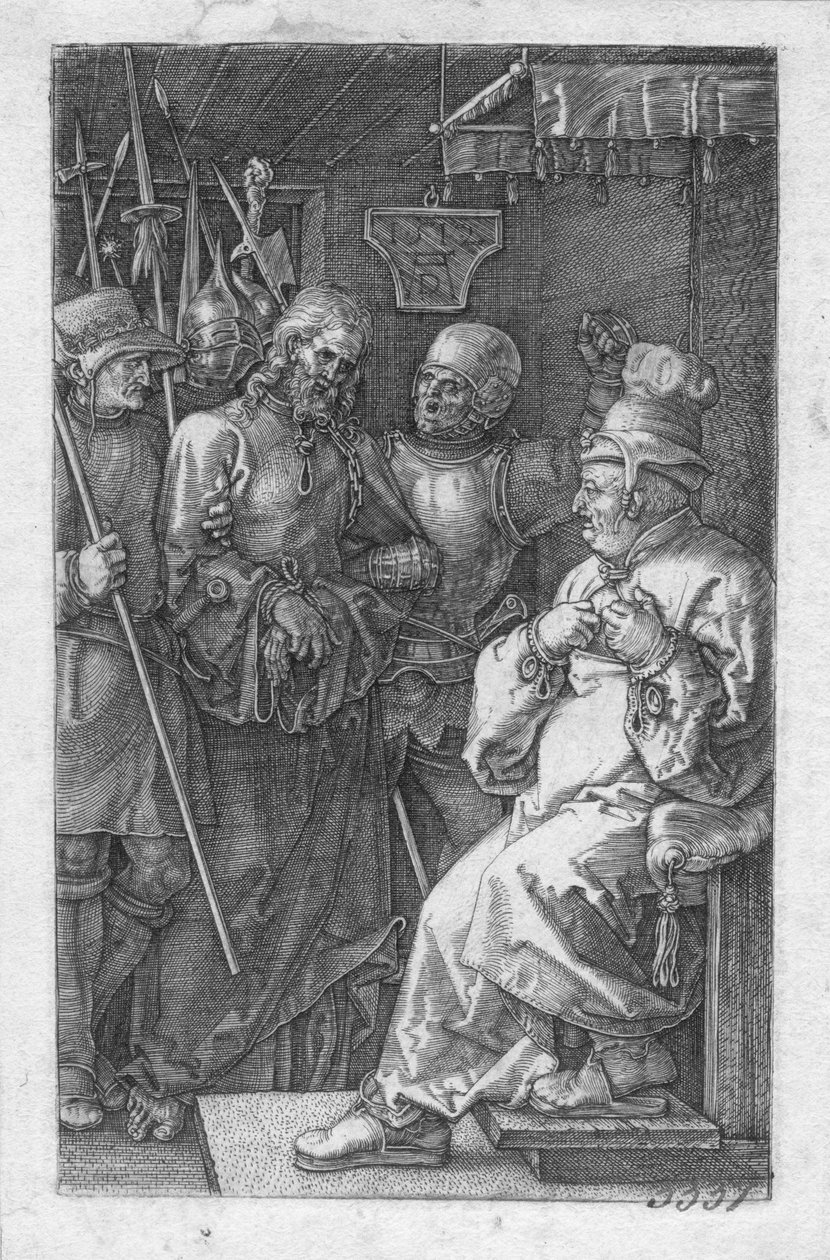 Christus voor Kajafas door Albrecht Dürer