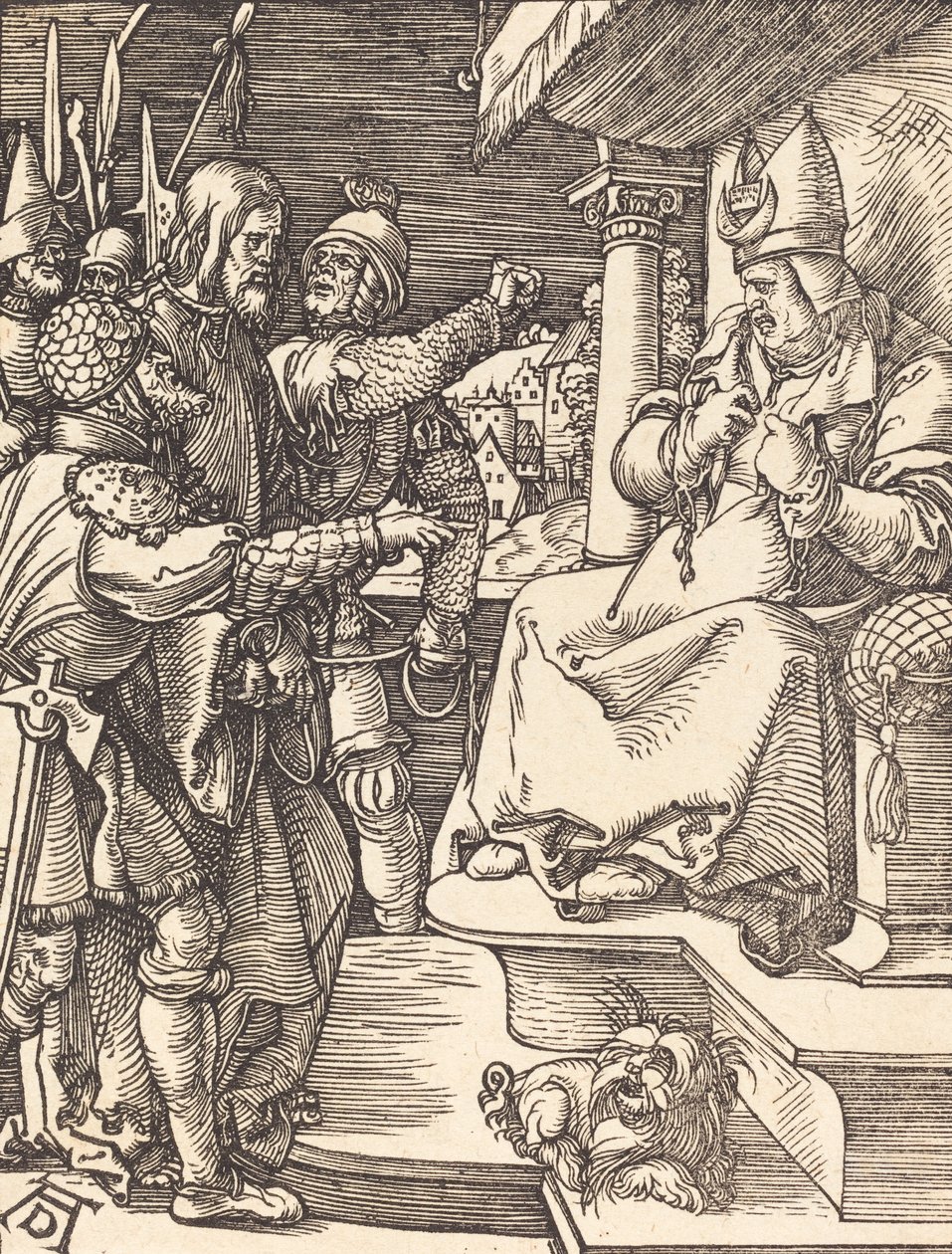Christus voor Kajafas, waarschijnlijk ca. 1509-1510 door Albrecht Dürer