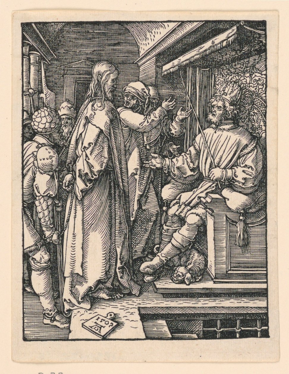 Christus voor Herodes, uit de serie De Kleine Passie door Albrecht Dürer