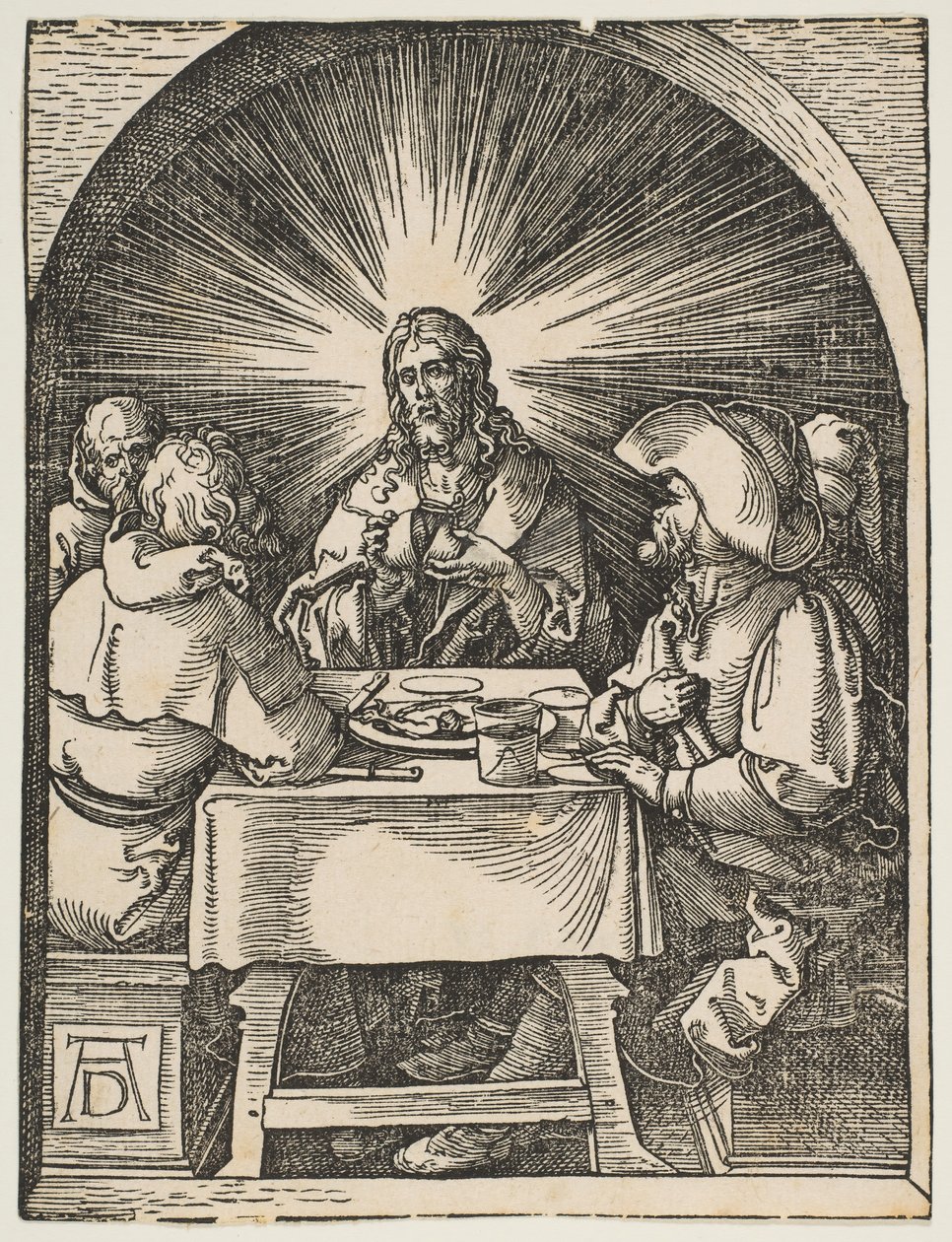 Christus in Emmaüs, uit De Kleine Passie door Albrecht Dürer