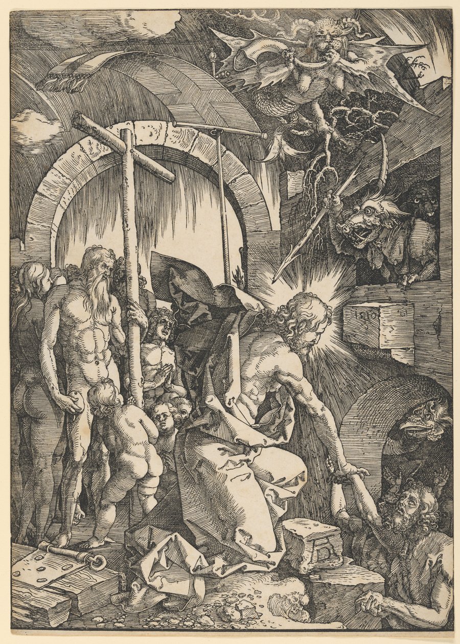 Christus in het voorgeborchte, uit *De Grote Passie* door Albrecht Dürer