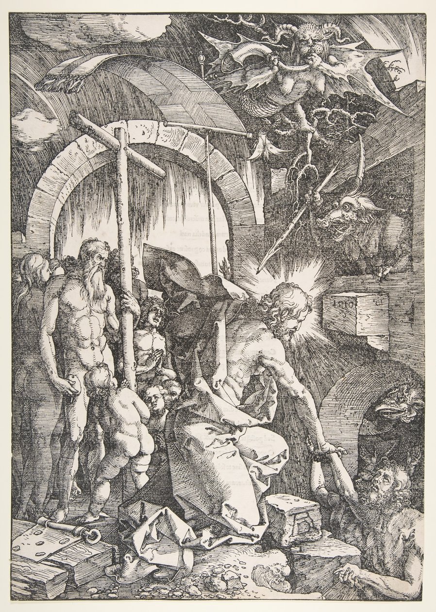 Christus in Limbo, uit De Grote Passie, editie 1511 door Albrecht Dürer