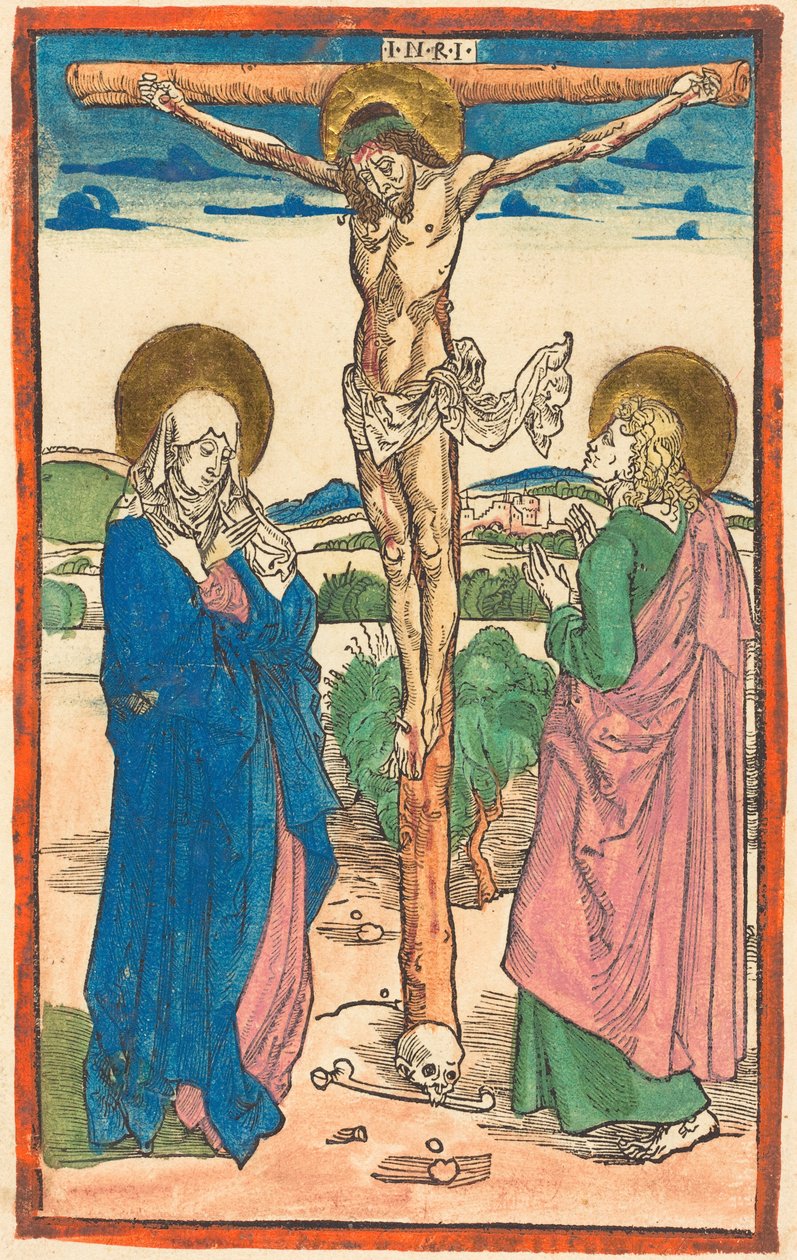 Christus aan het kruis tussen de Maagd en Sint-Jan door Albrecht Dürer