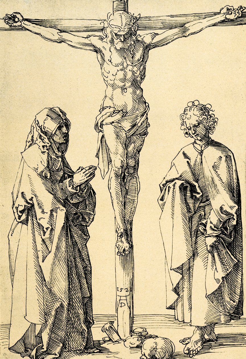 Christus aan het kruis met Maria en Johannes door Albrecht Dürer