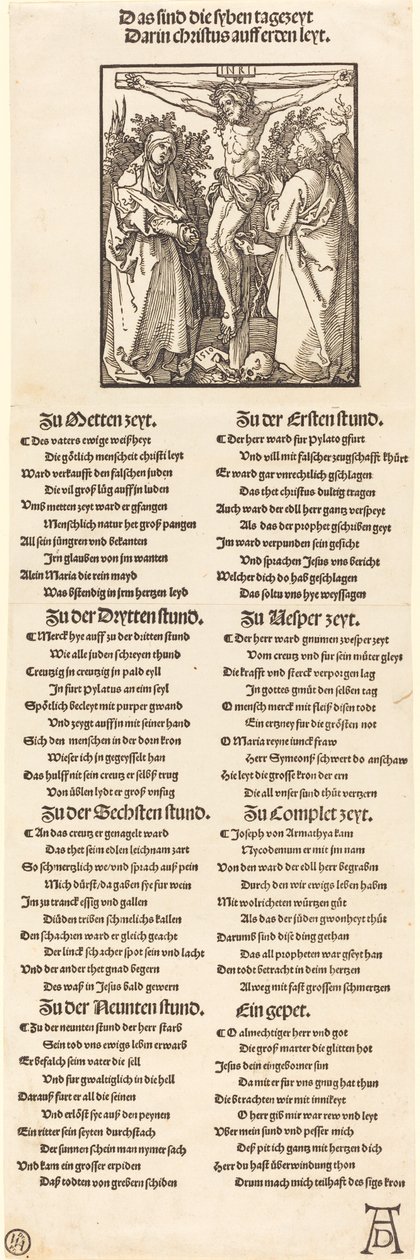 Christus aan het Kruis met Maria en Sint Jan door Albrecht Dürer