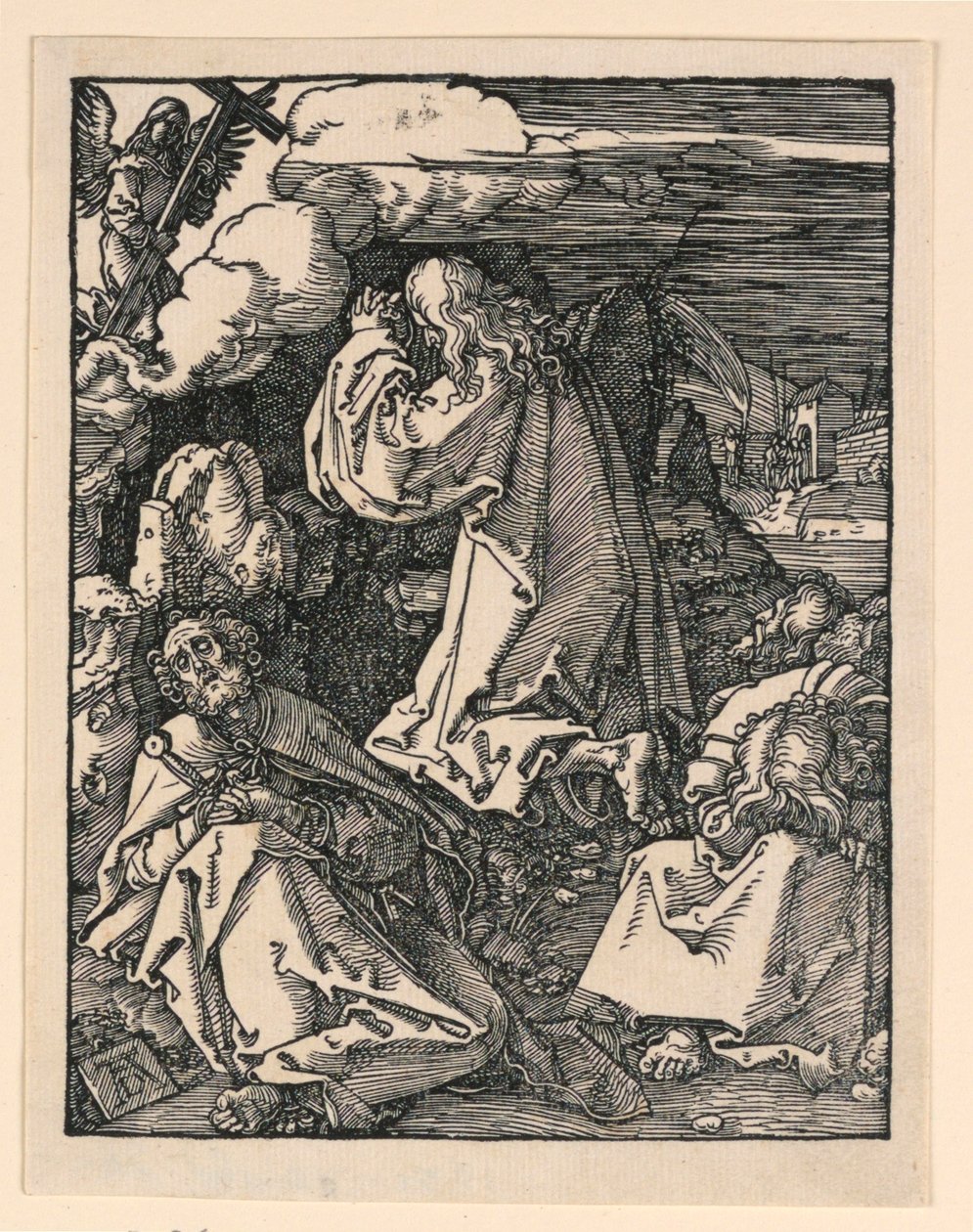 Christus op de Olijfberg (De Agonie in de Tuin), uit De Kleine Passie Serie door Albrecht Dürer