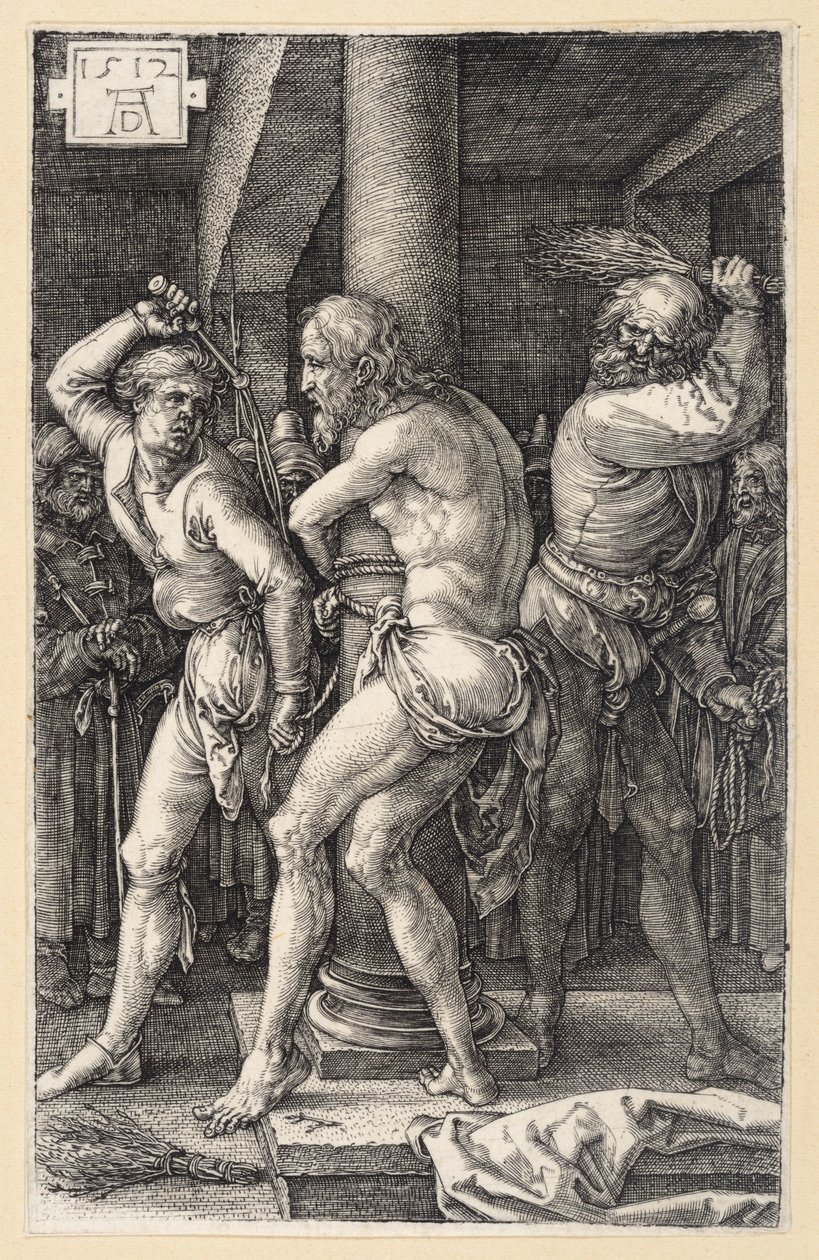 De geseling van Christus (Passie in kopergravure) door Albrecht Dürer