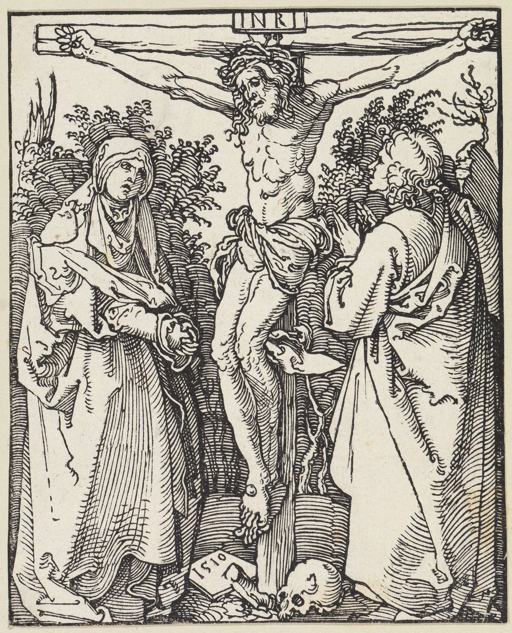 Christus aan het kruis met Maria en Johannes door Albrecht Dürer