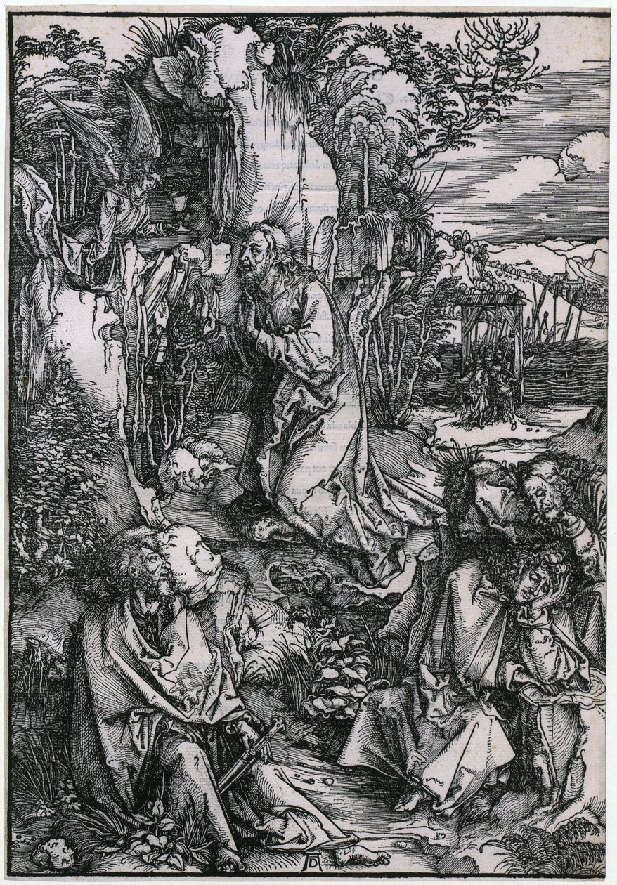 Christus op de Olijfberg, blad 3 uit de serie „De Grote Passie“ door Albrecht Dürer