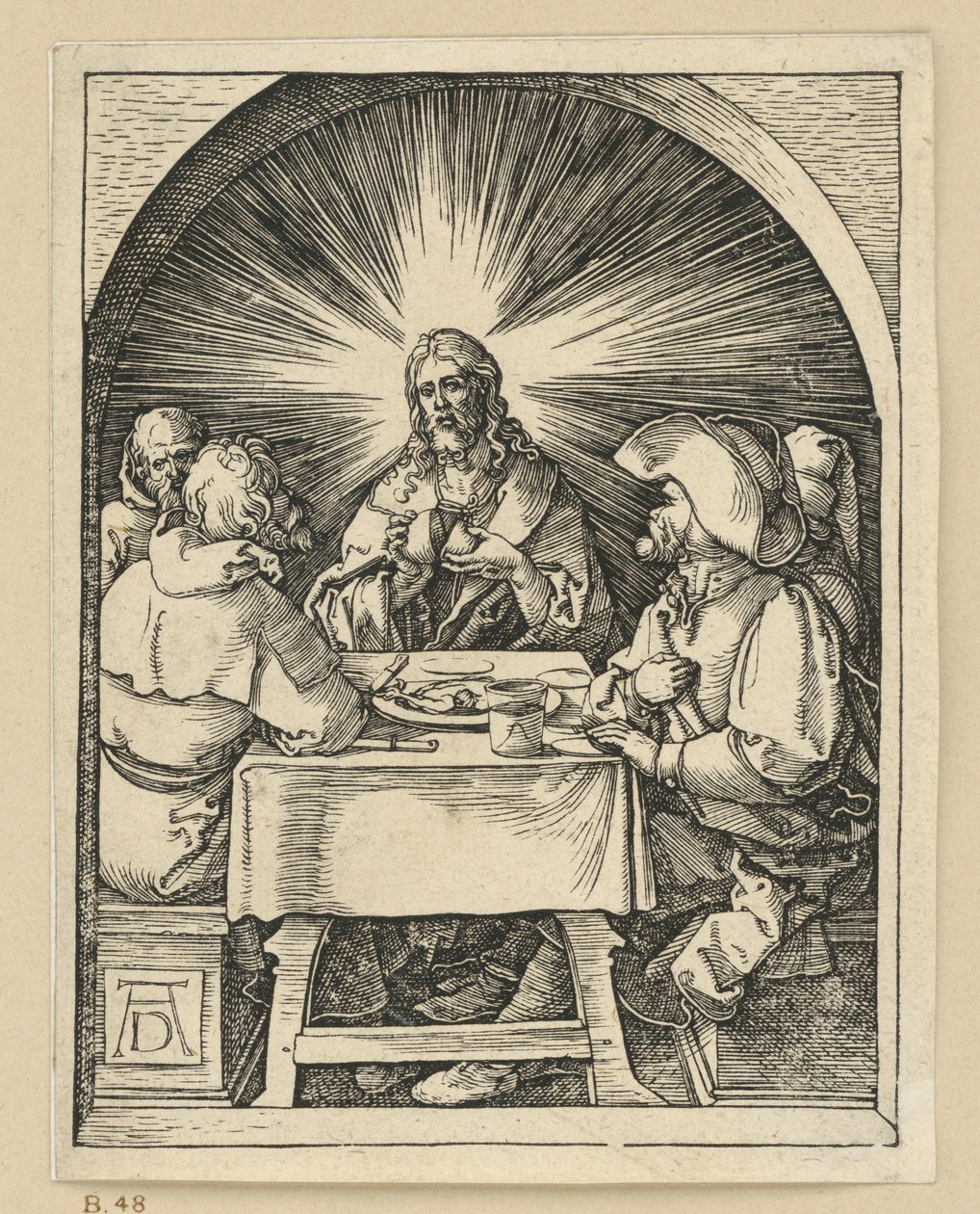 Christus in Emmaüs (Kleine Passie) door Albrecht Dürer