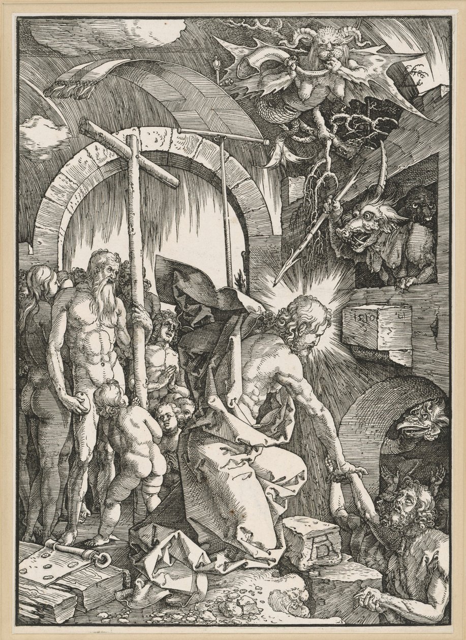 Christus in het voorgeborchte (Grote Passie) door Albrecht Dürer