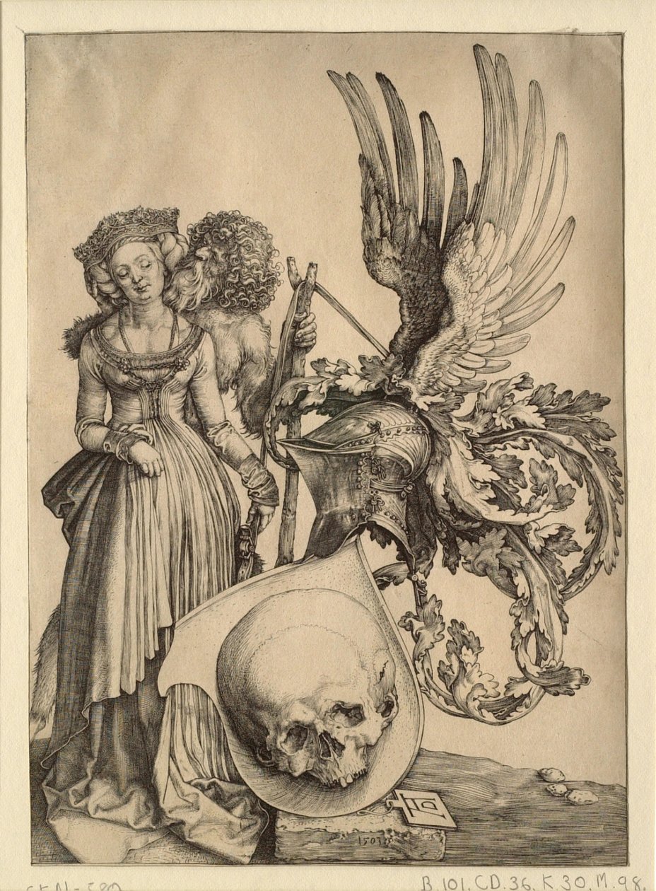 Wapen met een schedel door Albrecht Dürer