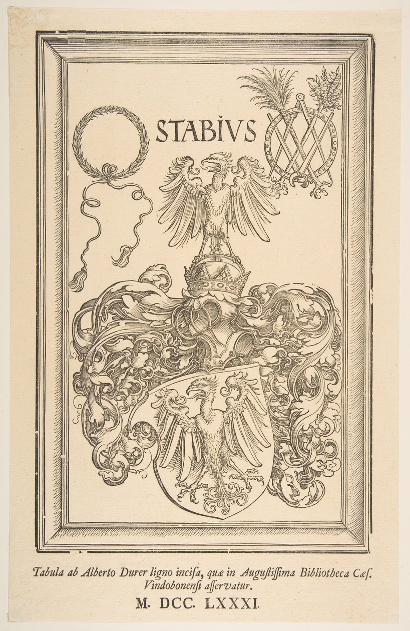 Wapen van Johan Stabius, editie van 1781 door Albrecht Dürer