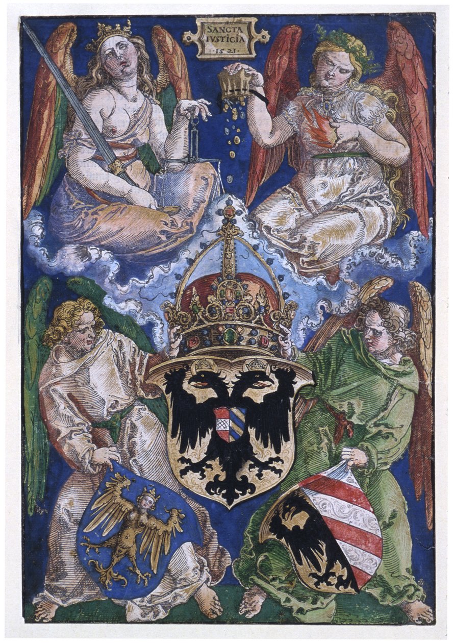Wapen van het Duitse Rijk en de stad Neurenberg door Albrecht Dürer