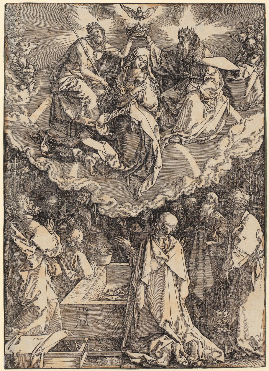 Afbeelding in de tempel, blad 13 uit de serie „Het leven van Maria“ door Albrecht Dürer