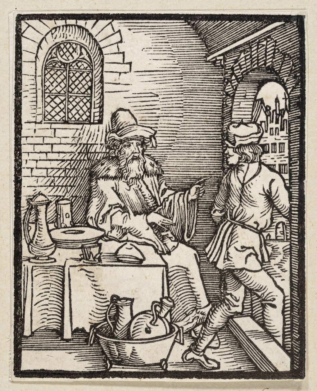 Het banket zonder gasten (uit: Postilla, 43 houtsneden) door Albrecht Dürer