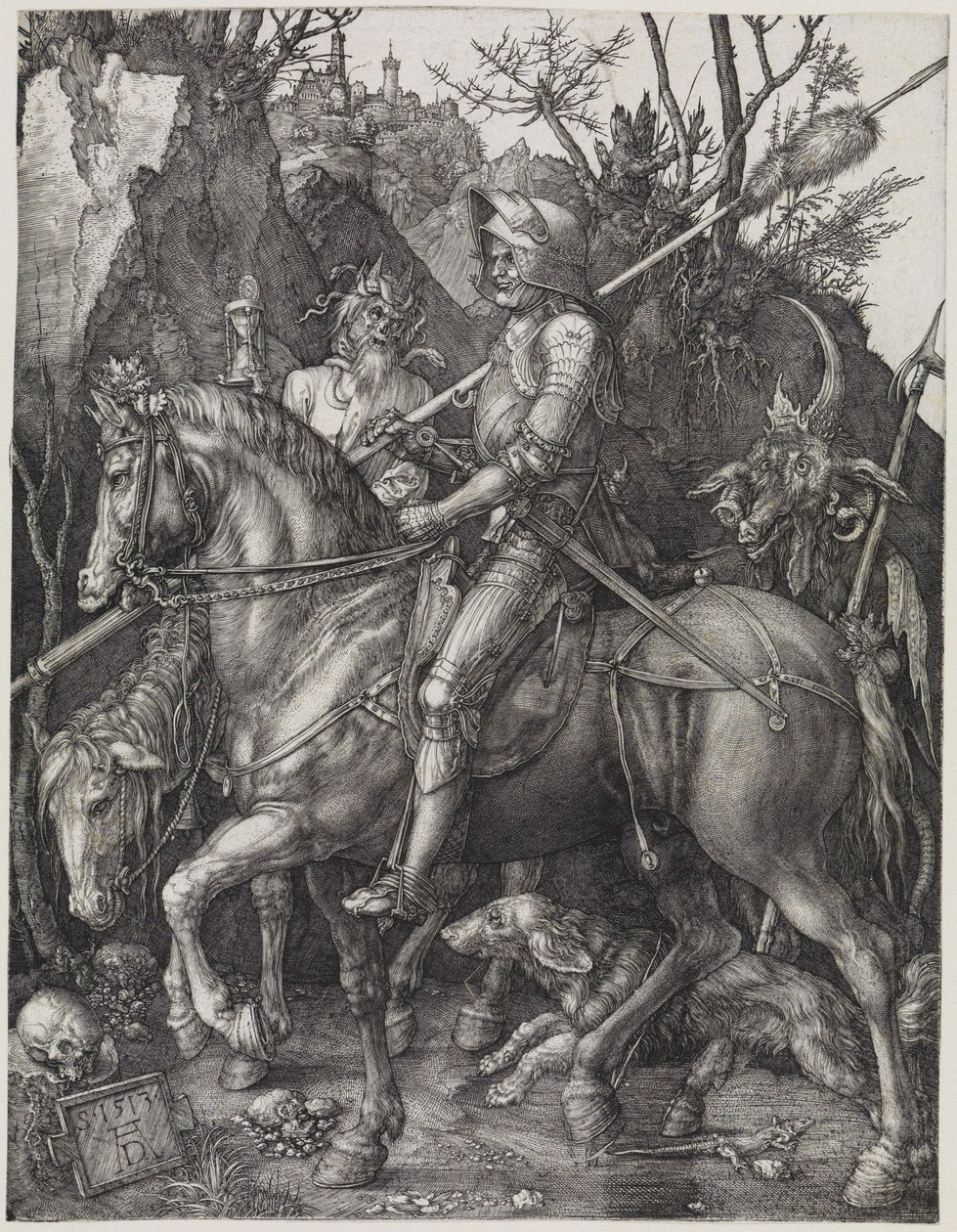 De ruiter (Ridder, Dood en Duivel) door Albrecht Dürer