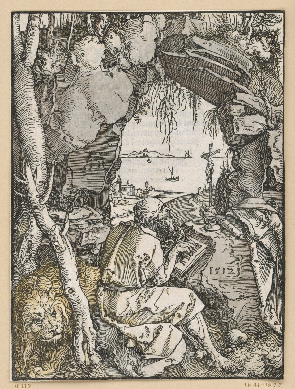 De heilige Hiëronymus in de rotsgrot door Albrecht Dürer