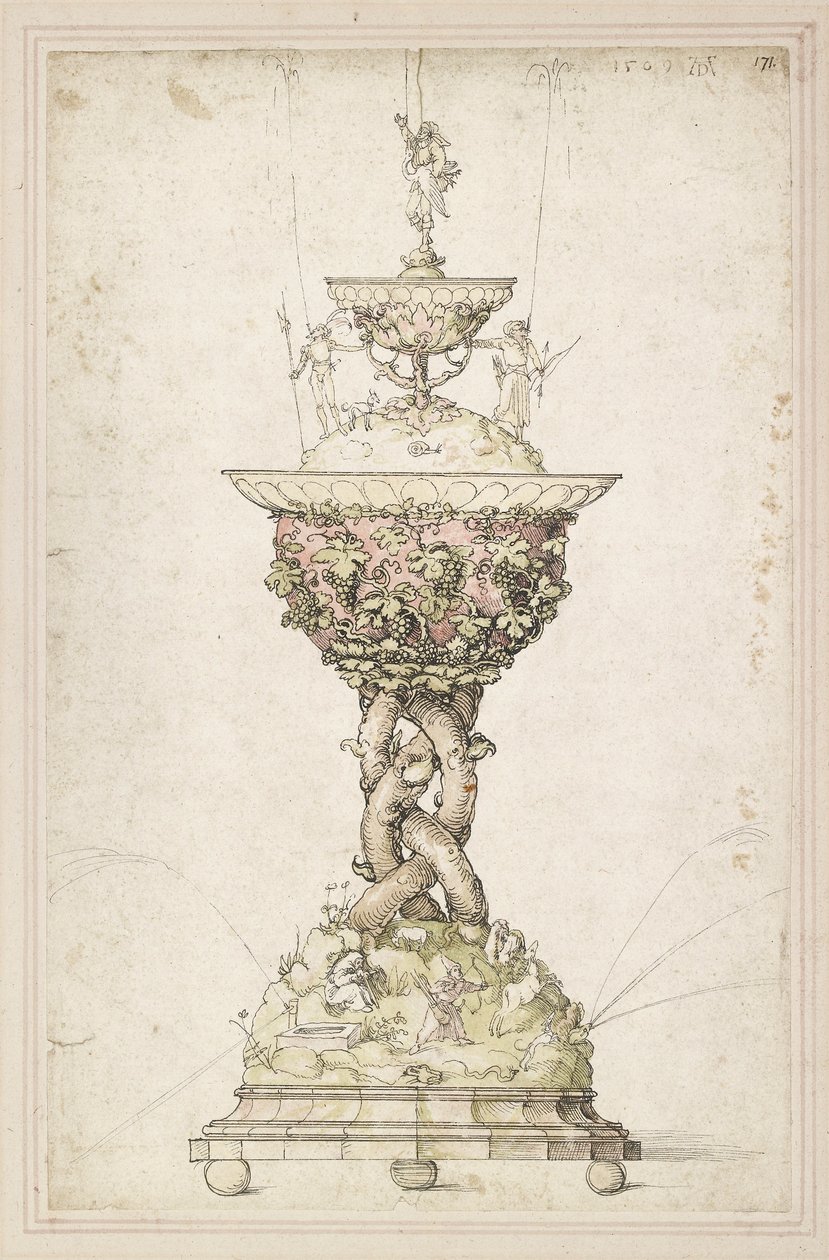 Ontwerp voor een tafel fontein, 1509 door Albrecht Dürer