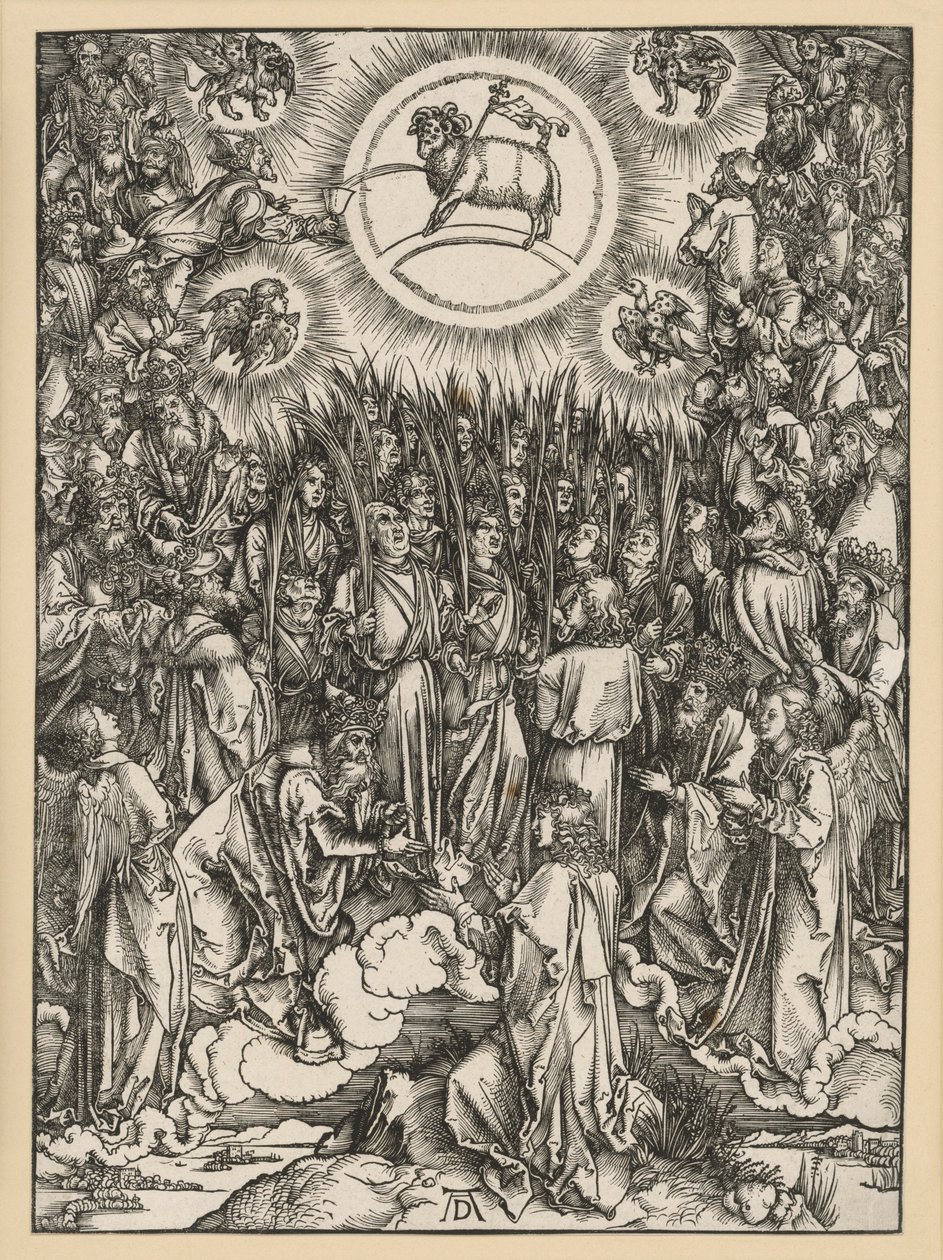 De aanbidding van het Lam op de berg Sion (Apocalyps) door Albrecht Dürer