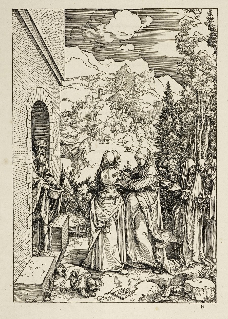 De Visitatie (Leven van Maria) door Albrecht Dürer