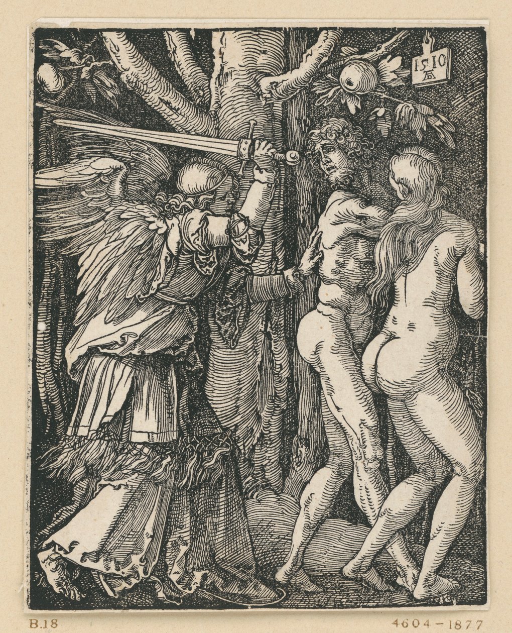 De verdrijving uit het paradijs (Kleine Passie) door Albrecht Dürer
