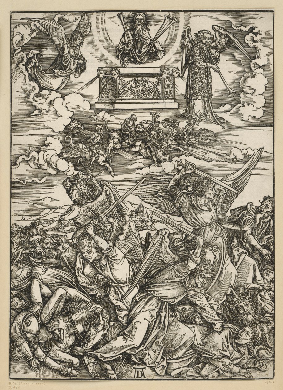 De vier wraakengelen (Openbaring) door Albrecht Dürer