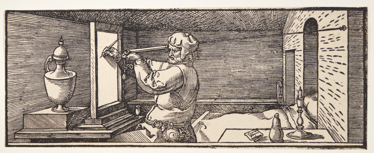 Tekenaar die een vaas tekent door Albrecht Dürer