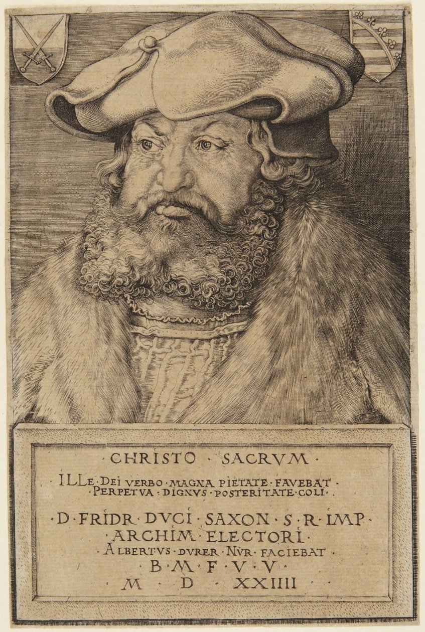 Frederik, keurvorst van Saksen  (B.104; M.102) door Albrecht Dürer