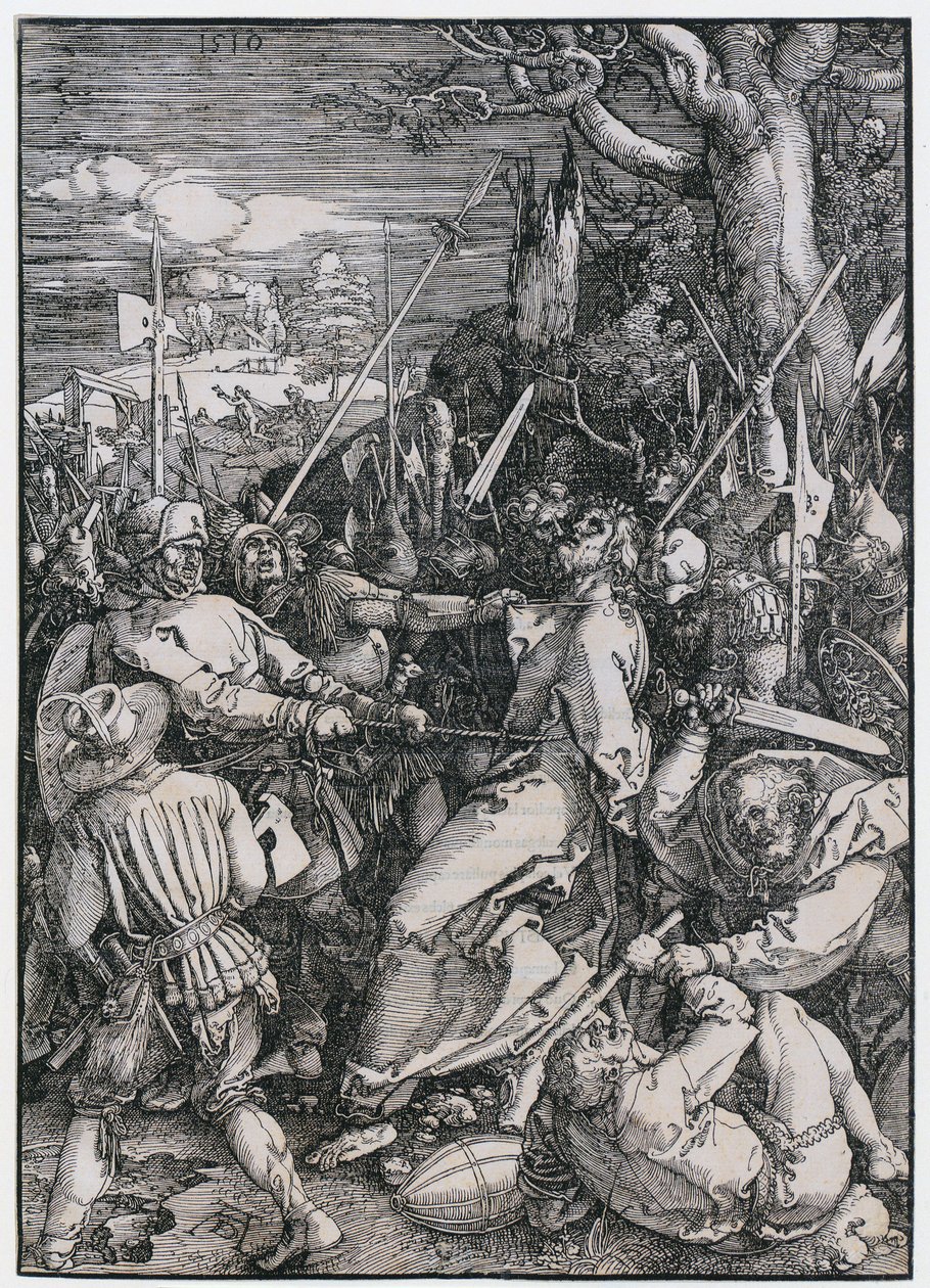 De gevangenneming van Christus, blad 4 uit de serie „De Grote Passie“ door Albrecht Dürer