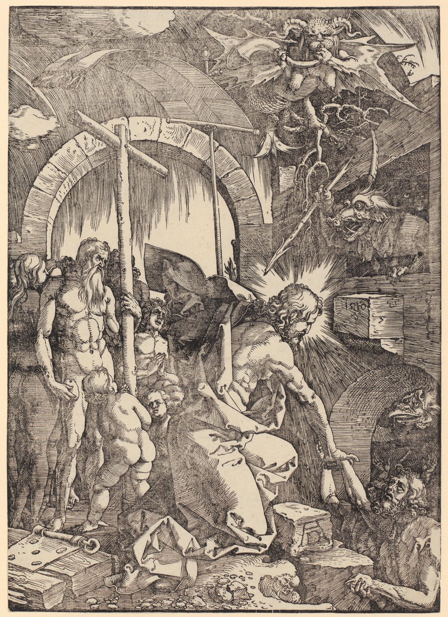 De geseling van Christus, blad 5 uit de serie „De Grote Passie“ door Albrecht Dürer