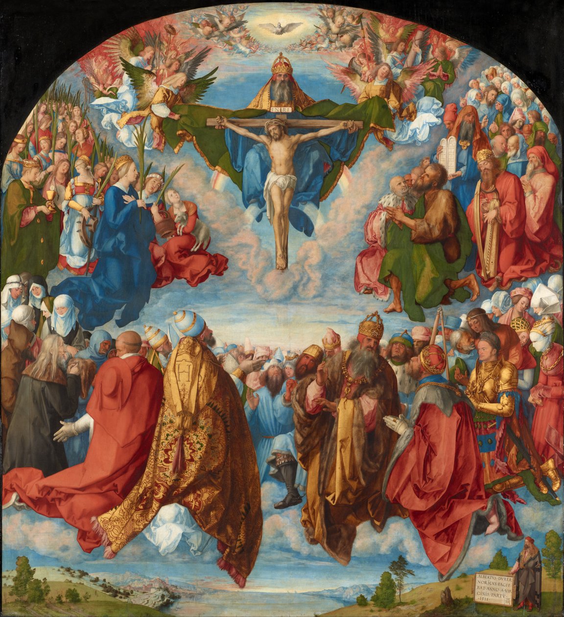Duits: Allerheiligenbild ("Landauer Altar") Aanbidding van de Drie-eenheid door Albrecht Dürer
